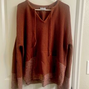 Prana Brand V-Neck Long Sleeve Two-Toned Sweater.